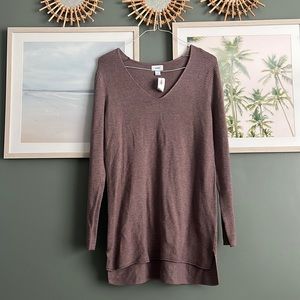 Mauve V-Neck Sweater